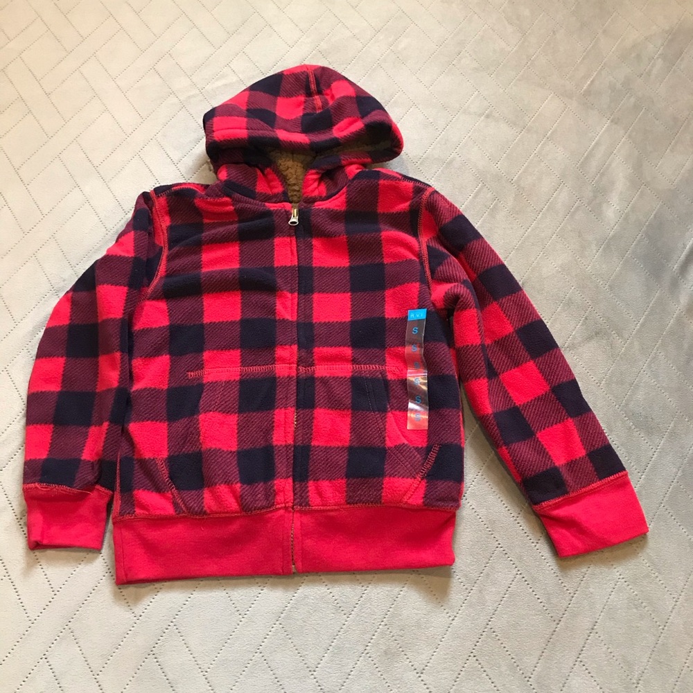 NWT The Children’s Place Buffalo check plaid  Sherpa lined Sz5/6